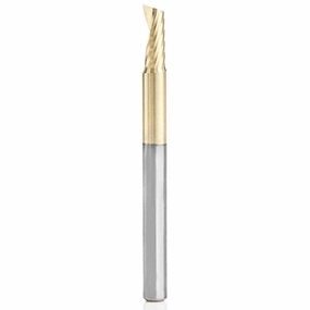 51406-Z Spiral O Single Flute Aluminum Cutting Up-Cut ZrN Coated Mirror Finish Router Bit 1/8"D 5/16"CH 1/8"SH 1-1/2"OL