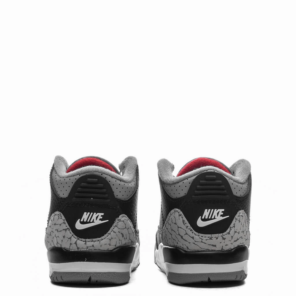 Air Jordan 3 Retro (TD) 'Black Cement' - Black/Fire Red/Cement Grey/Summit White
