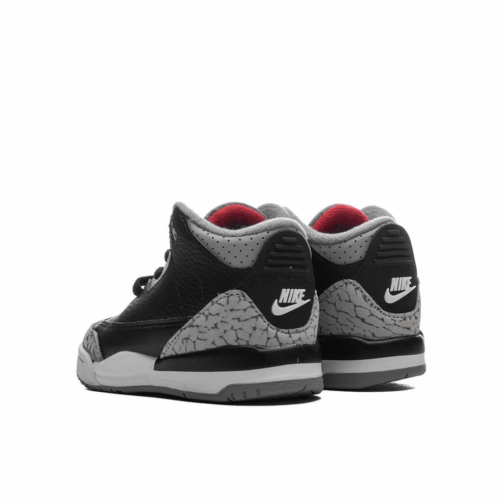 Air Jordan 3 Retro (TD) 'Black Cement' - Black/Fire Red/Cement Grey/Summit White
