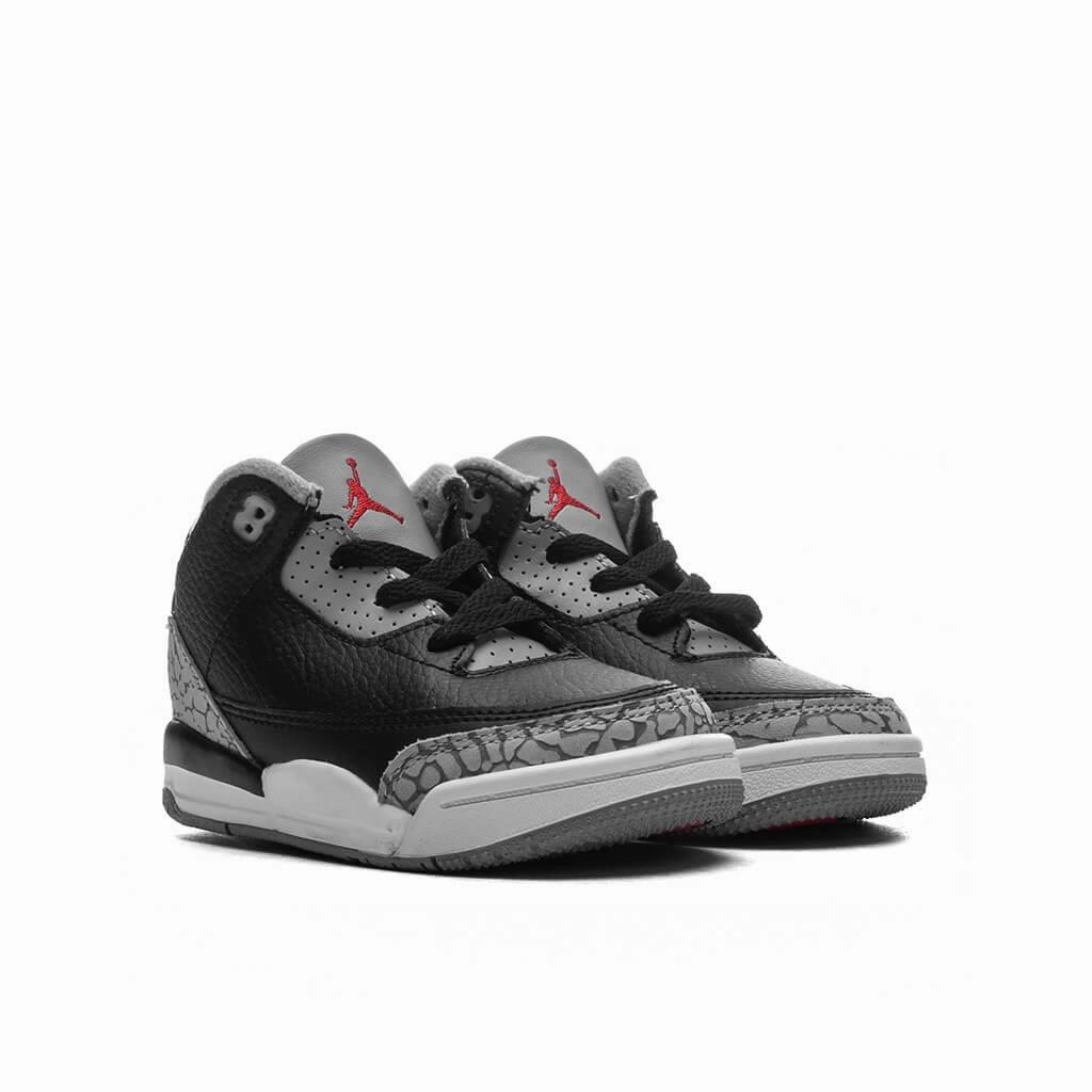 Air Jordan 3 Retro (TD) 'Black Cement' - Black/Fire Red/Cement Grey/Summit White