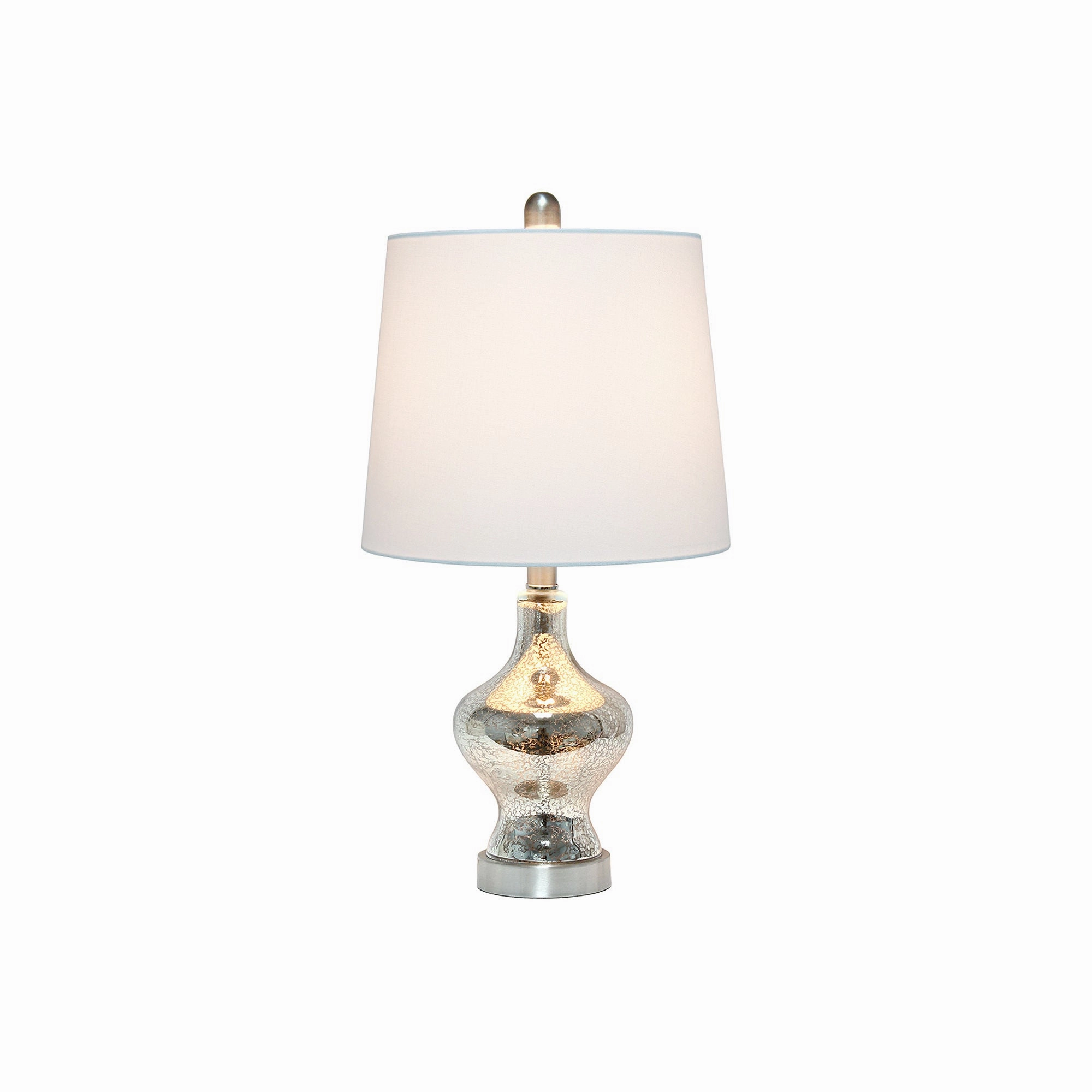Asstd National Brand Lalia Home Paseo With White Fabric Shade Glass Table Lamp - MERCURY ONE SIZE