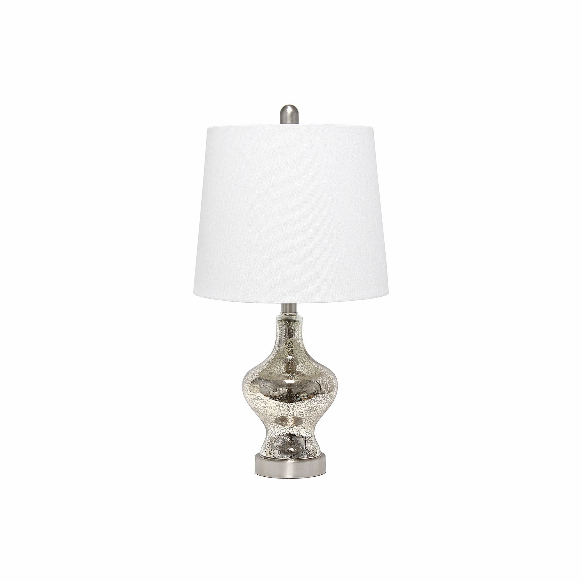 Asstd National Brand Lalia Home Paseo With White Fabric Shade Glass Table Lamp - MERCURY ONE SIZE