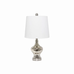 Asstd National Brand Lalia Home Paseo With White Fabric Shade Glass Table Lamp - MERCURY ONE SIZE