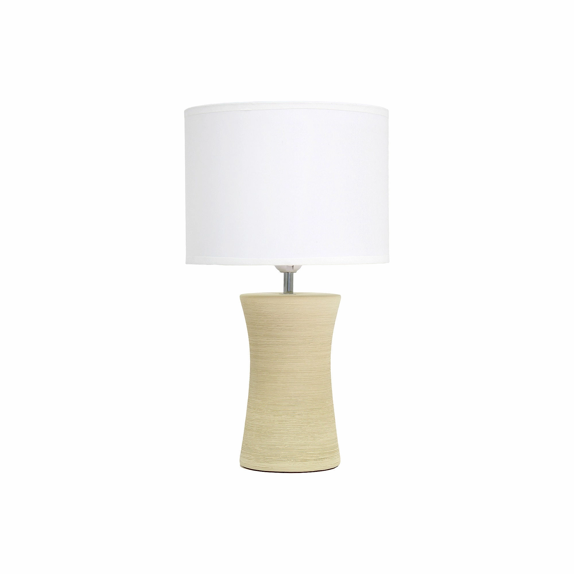 Asstd National Brand Simple Designs Hourglass Ceramic Table Lamp LT2099-BGE - BEIGE ONE SIZE