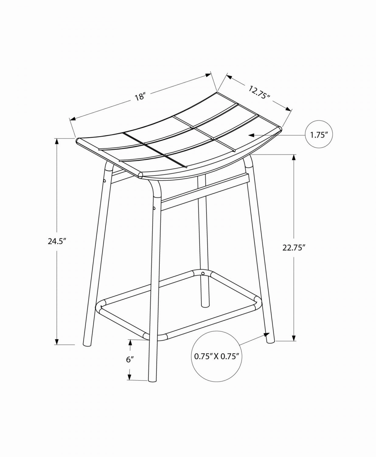 Baffin Counter Stool - White/Grey - Set Of Two