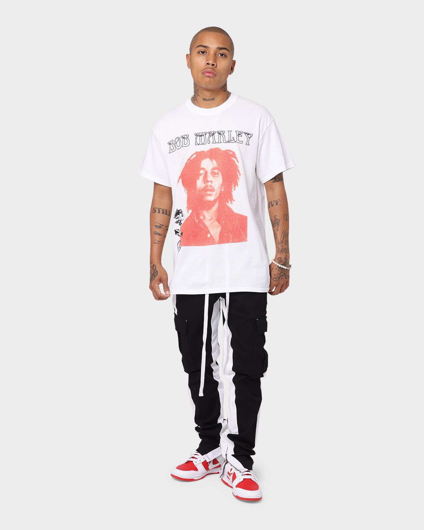 Bob Marley Red Portrait T-Shirt White