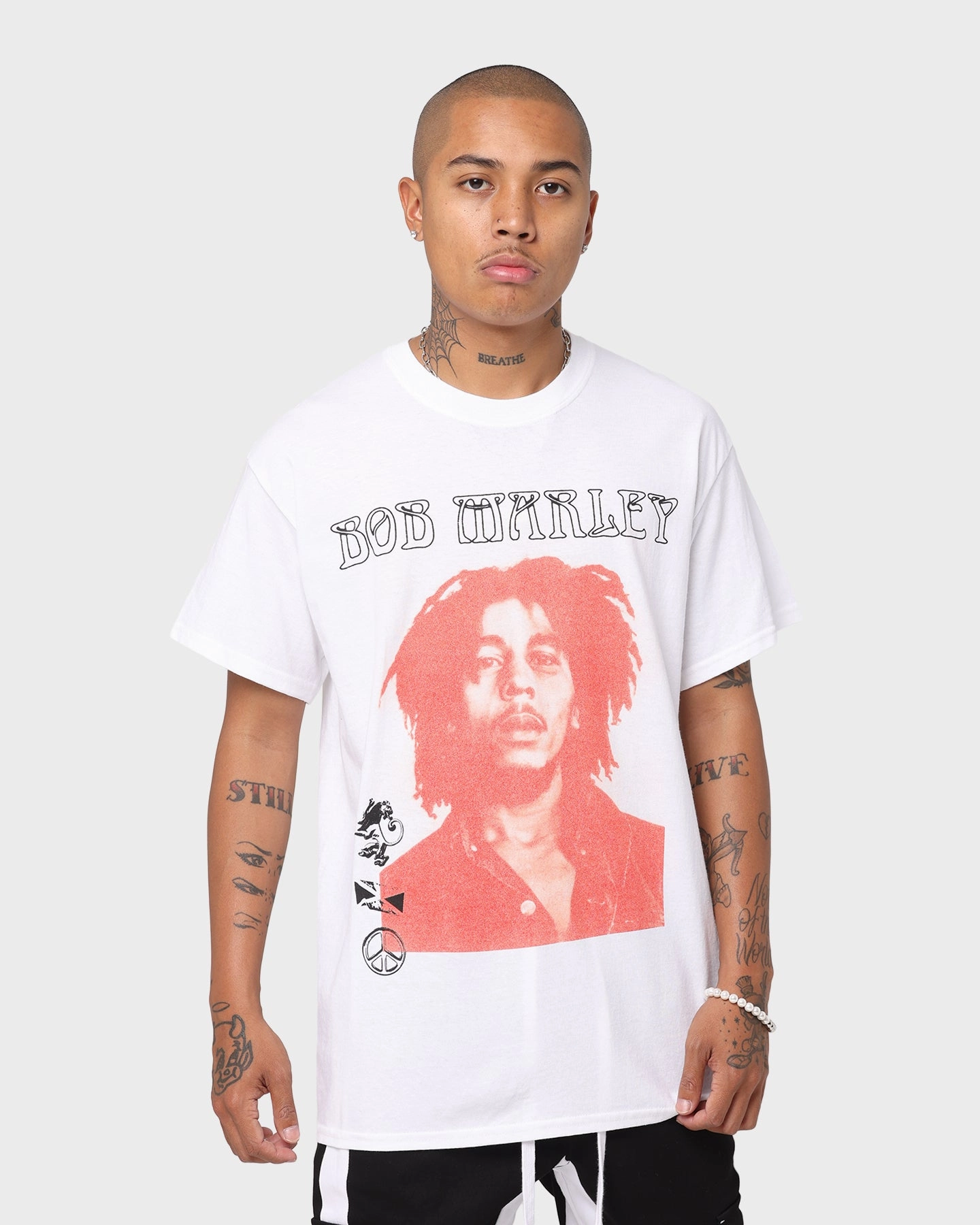 Bob Marley Red Portrait T-Shirt White