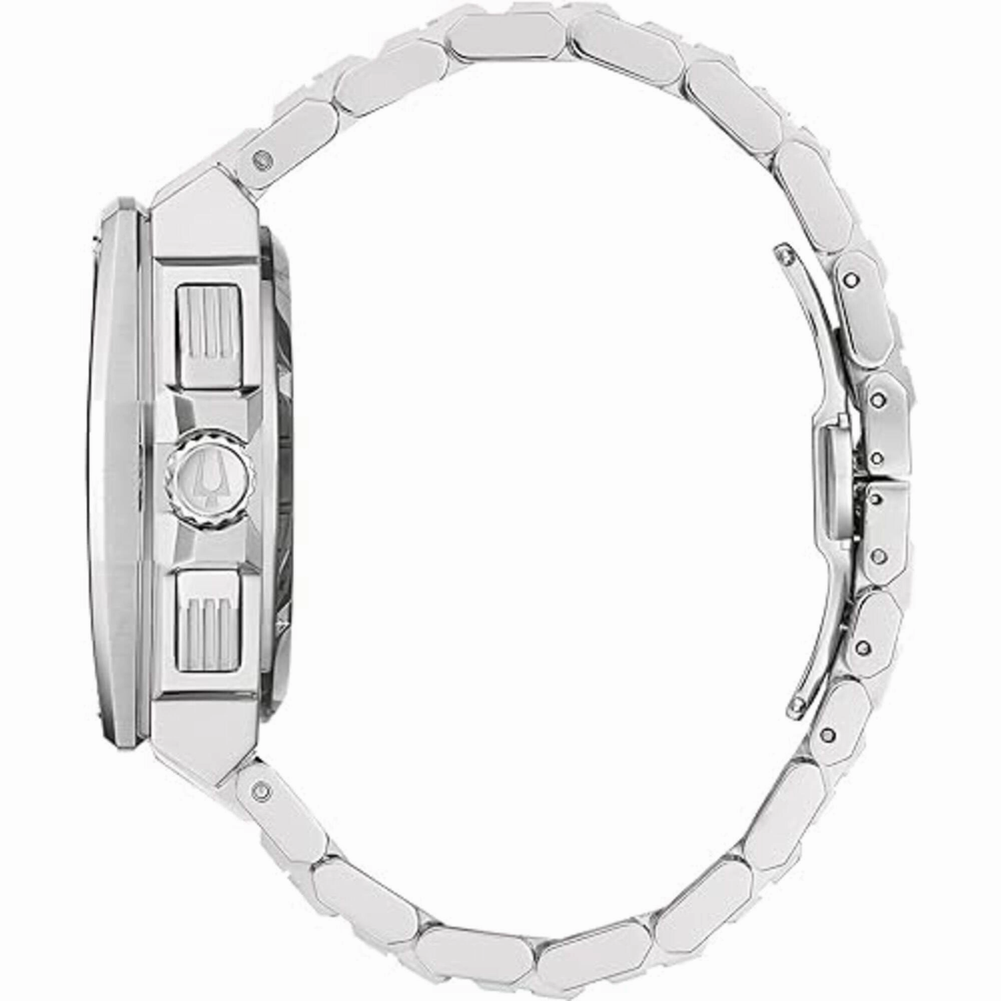 Bulova Men's Watch - Precisionist Chronograph Blue and Silver Dial Bracelet | 96B349