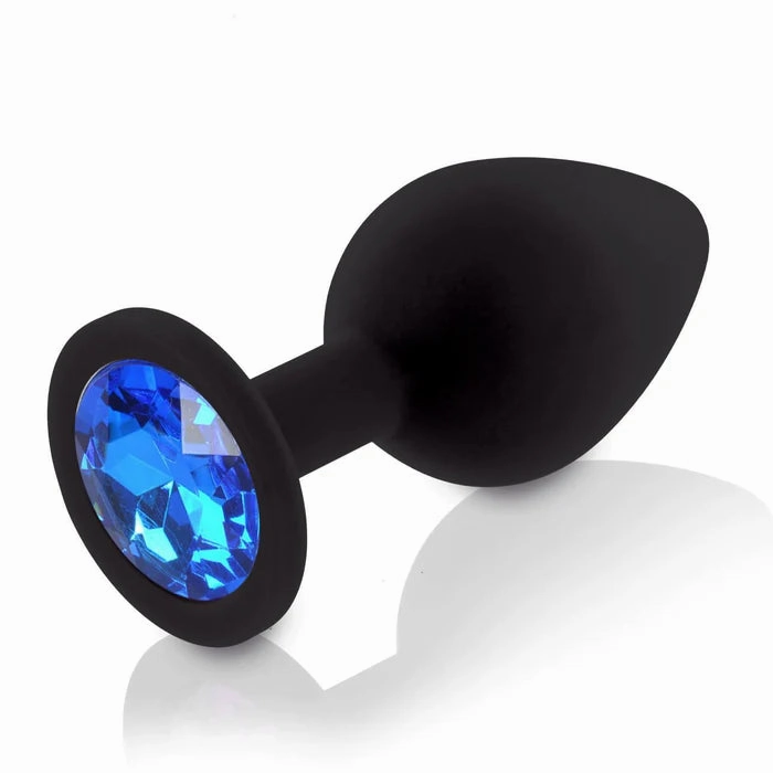 Butt Plug - Small Silicone Anal Plug with Gem (8 Color Options)