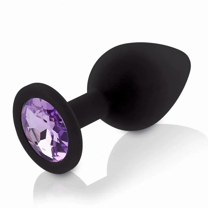 Butt Plug - Small Silicone Anal Plug with Gem (8 Color Options)