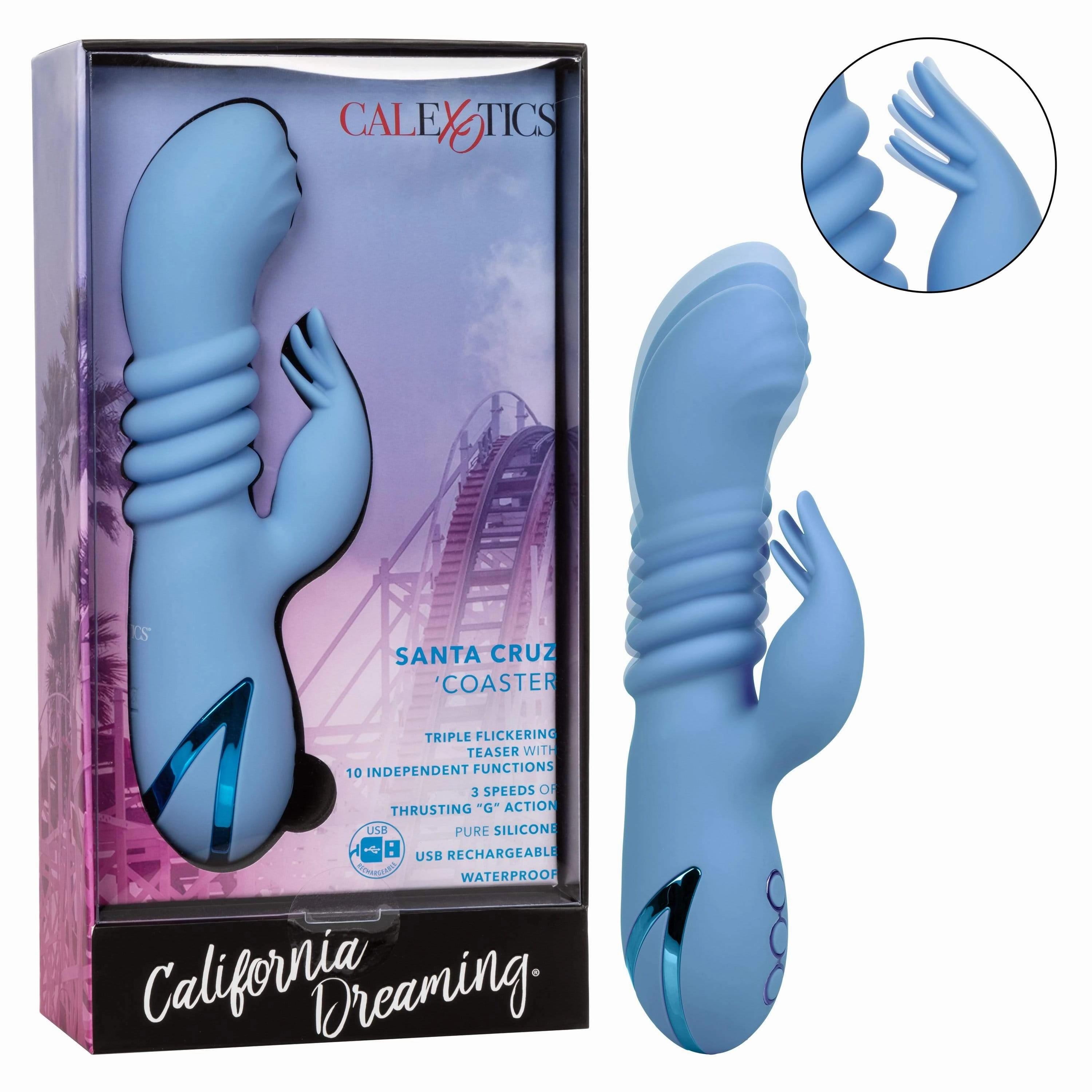 California Exotics - California Dreaming Santa Cruz 'Coaster Rabbit Vibrator (Blue)