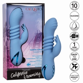 California Exotics - California Dreaming Santa Cruz 'Coaster Rabbit Vibrator (Blue)