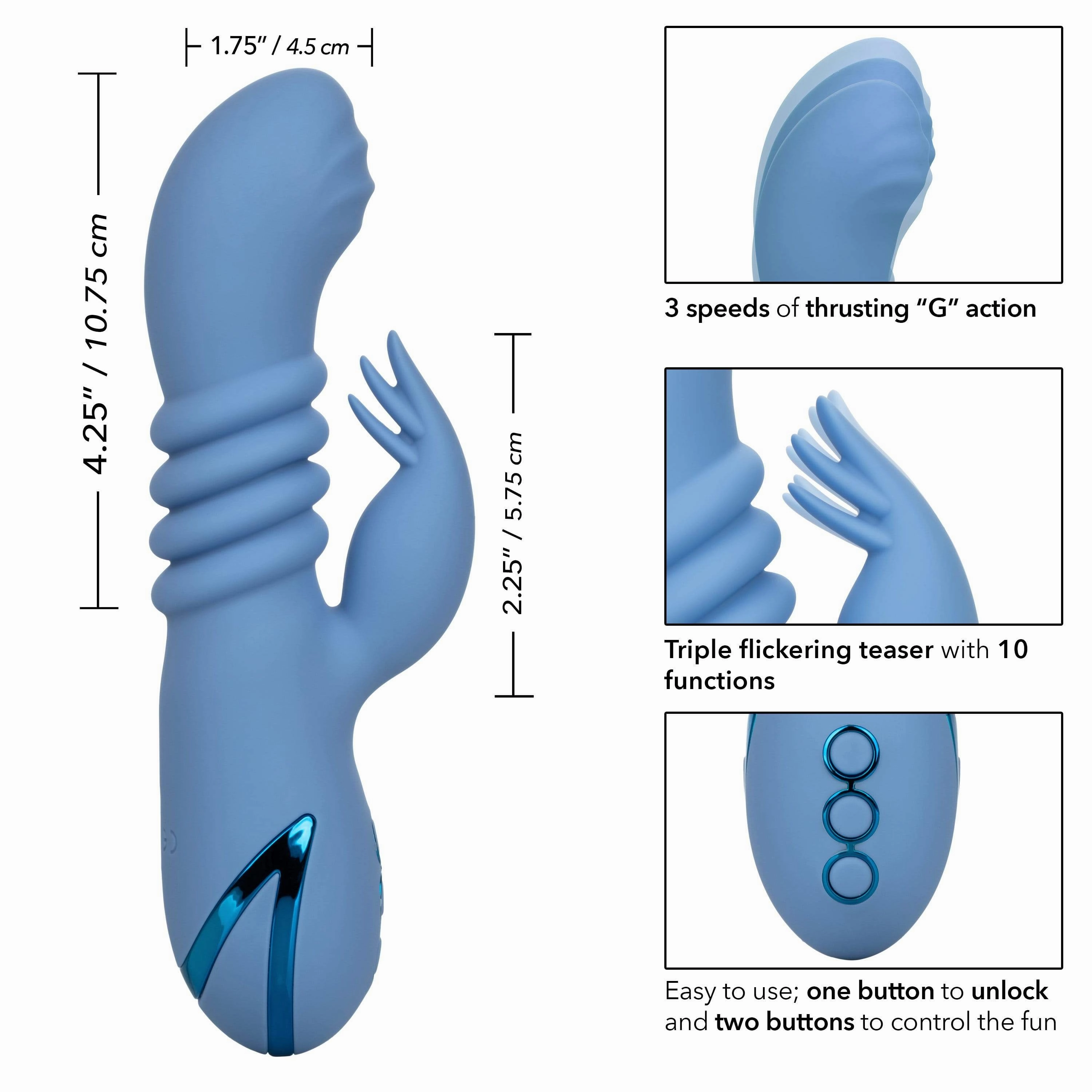 California Exotics - California Dreaming Santa Cruz 'Coaster Rabbit Vibrator (Blue)