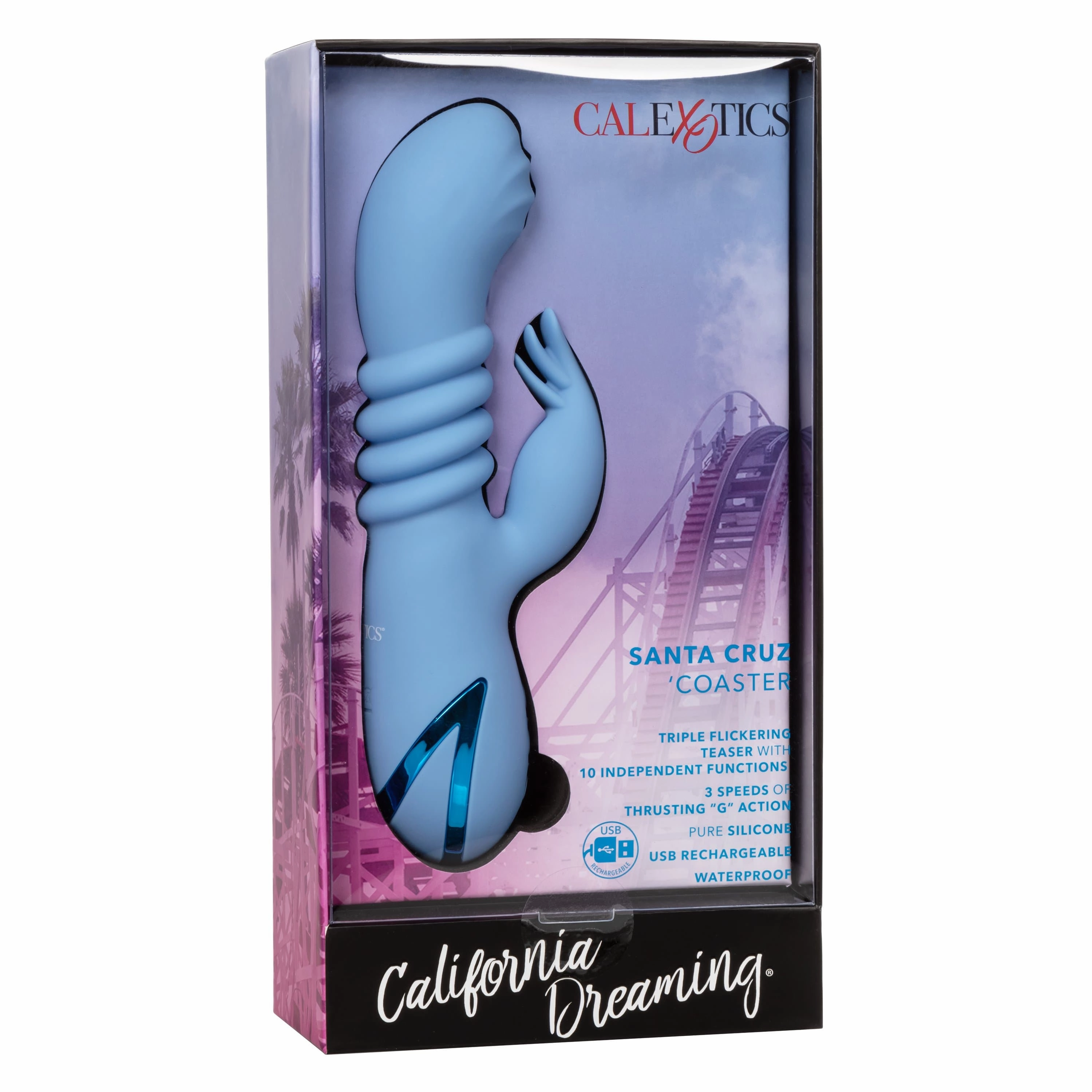 California Exotics - California Dreaming Santa Cruz 'Coaster Rabbit Vibrator (Blue)