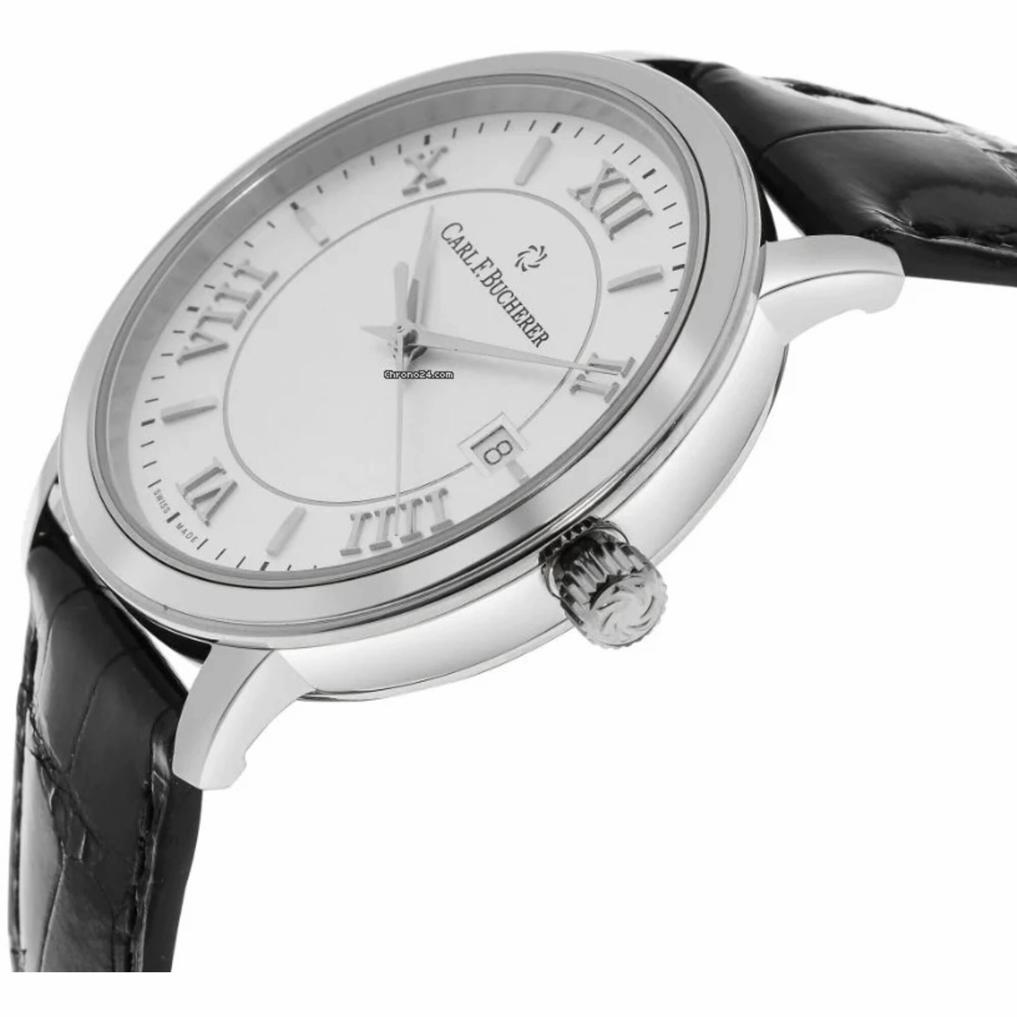 Carl Bucherer Men's Watch - Adamavi Silver Tone Dial Black Strap | 00.10314.08.15.01