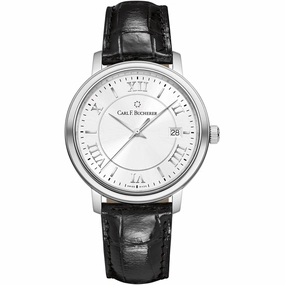 Carl Bucherer Men's Watch - Adamavi Silver Tone Dial Black Strap | 00.10314.08.15.01