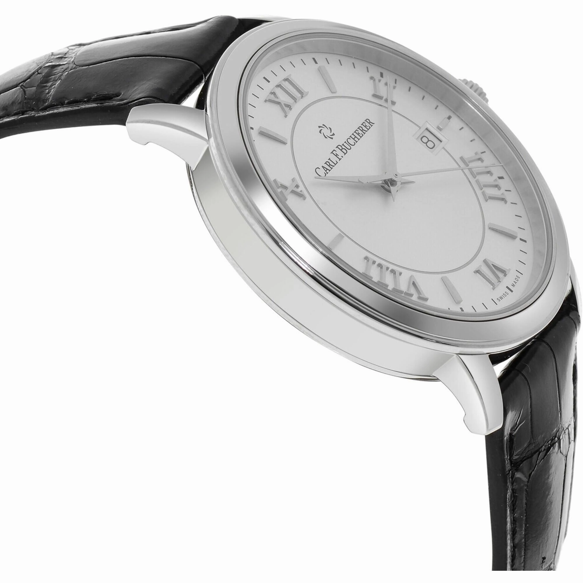 Carl Bucherer Men's Watch - Adamavi Silver Tone Dial Black Strap | 00.10314.08.15.01