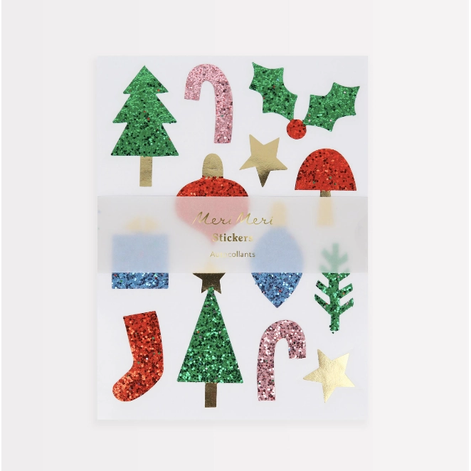 Christmas Icon Chunky Glitter Stickers