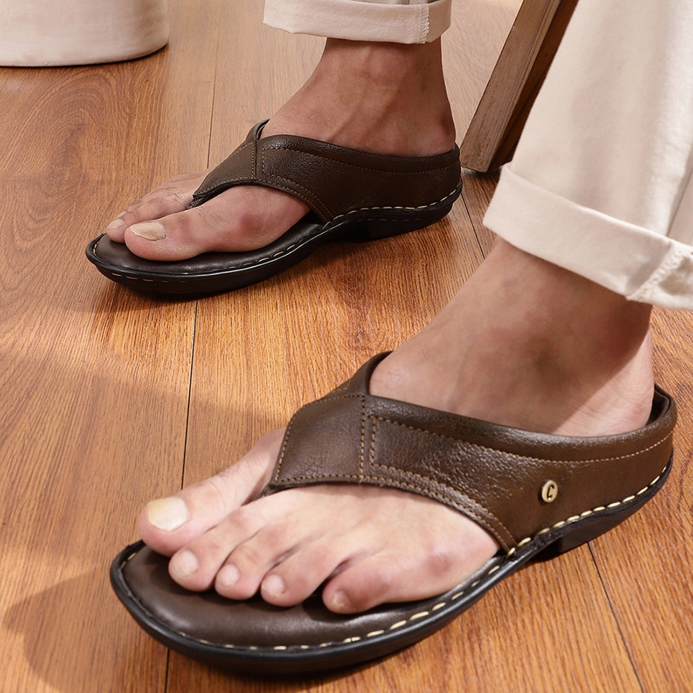 Coolers Brown Casual Slippers For Men AVN-08 By Liberty