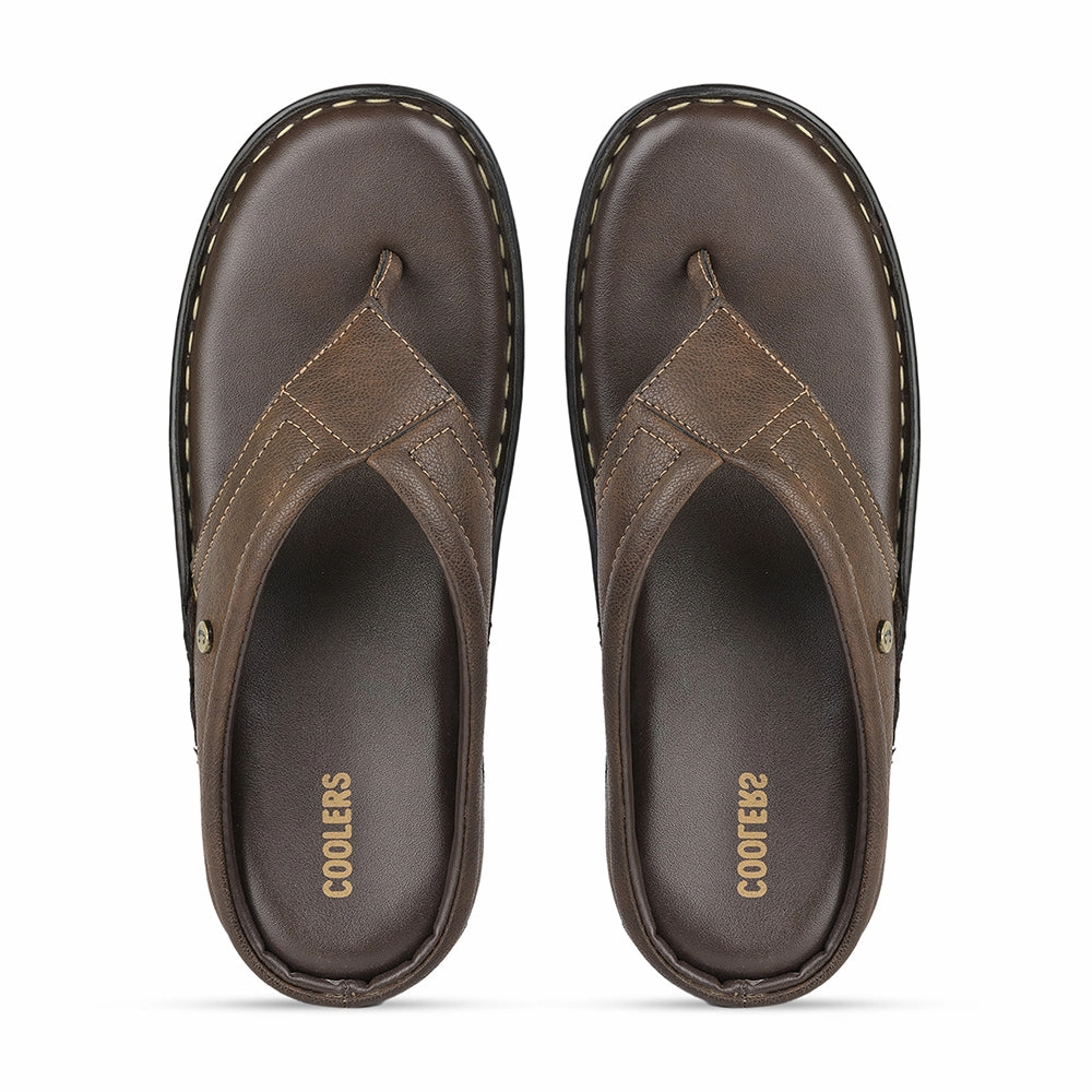 Coolers Brown Casual Slippers For Men AVN-08 By Liberty