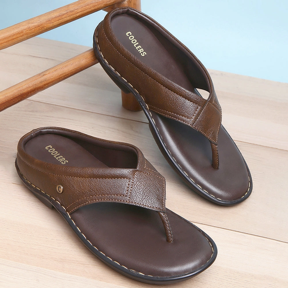 Coolers Brown Casual Slippers For Men AVN-08 By Liberty