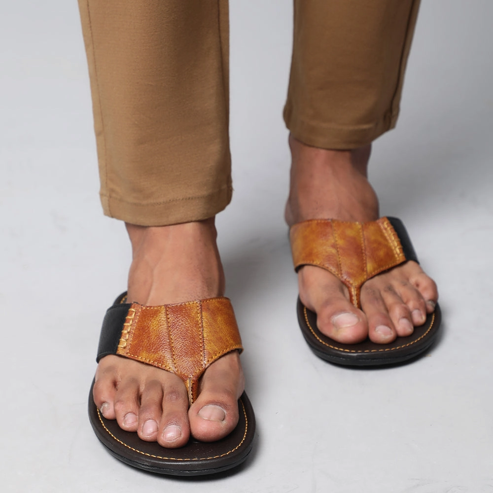 Coolers Casual Tan Slippers For Men AVN-13 By Liberty