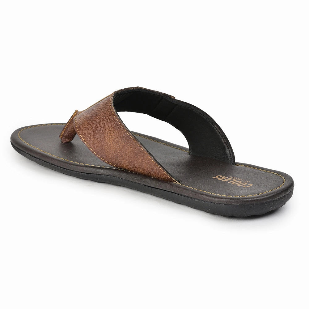 Coolers Casual Tan Slippers For Men AVN-13 By Liberty