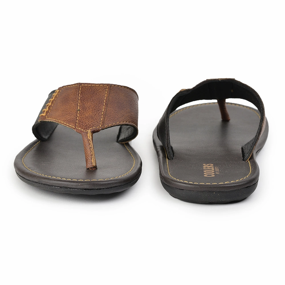 Coolers Casual Tan Slippers For Men AVN-13 By Liberty