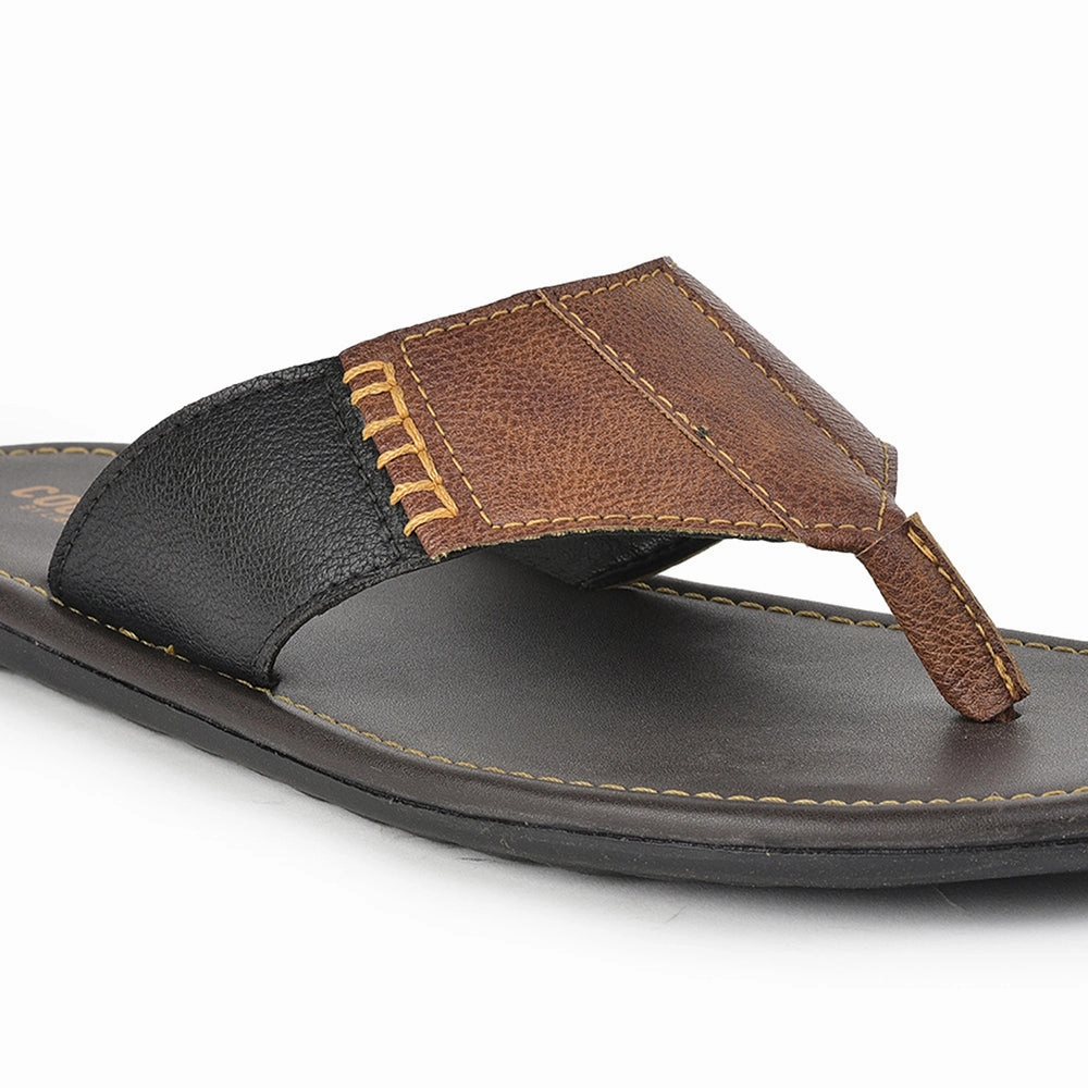 Coolers Casual Tan Slippers For Men AVN-13 By Liberty