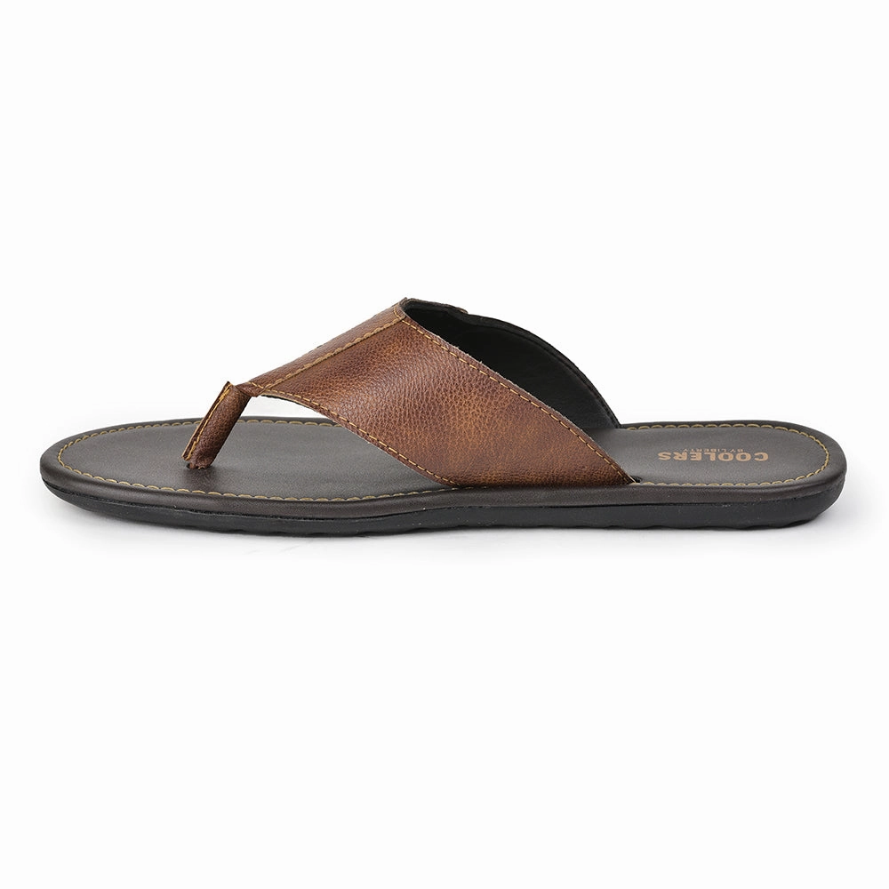Coolers Casual Tan Slippers For Men AVN-13 By Liberty