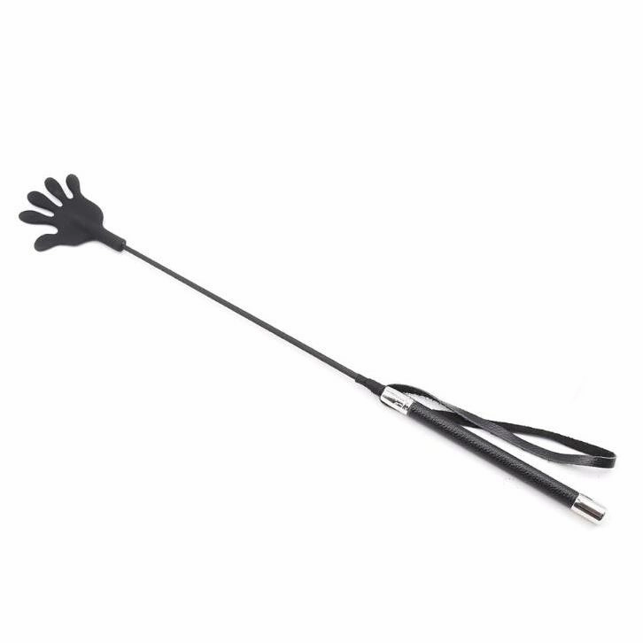 Crop - Black Hand Silicone Riding Spanking Crop with Pro Handle
