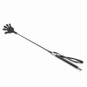 Crop - Black Hand Silicone Riding Spanking Crop with Pro Handle