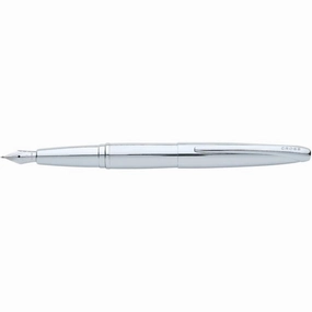 Cross Fountain Pen - ATX Polished Pure Chrome Finish Barrel, Medium Nib | 886-2MS