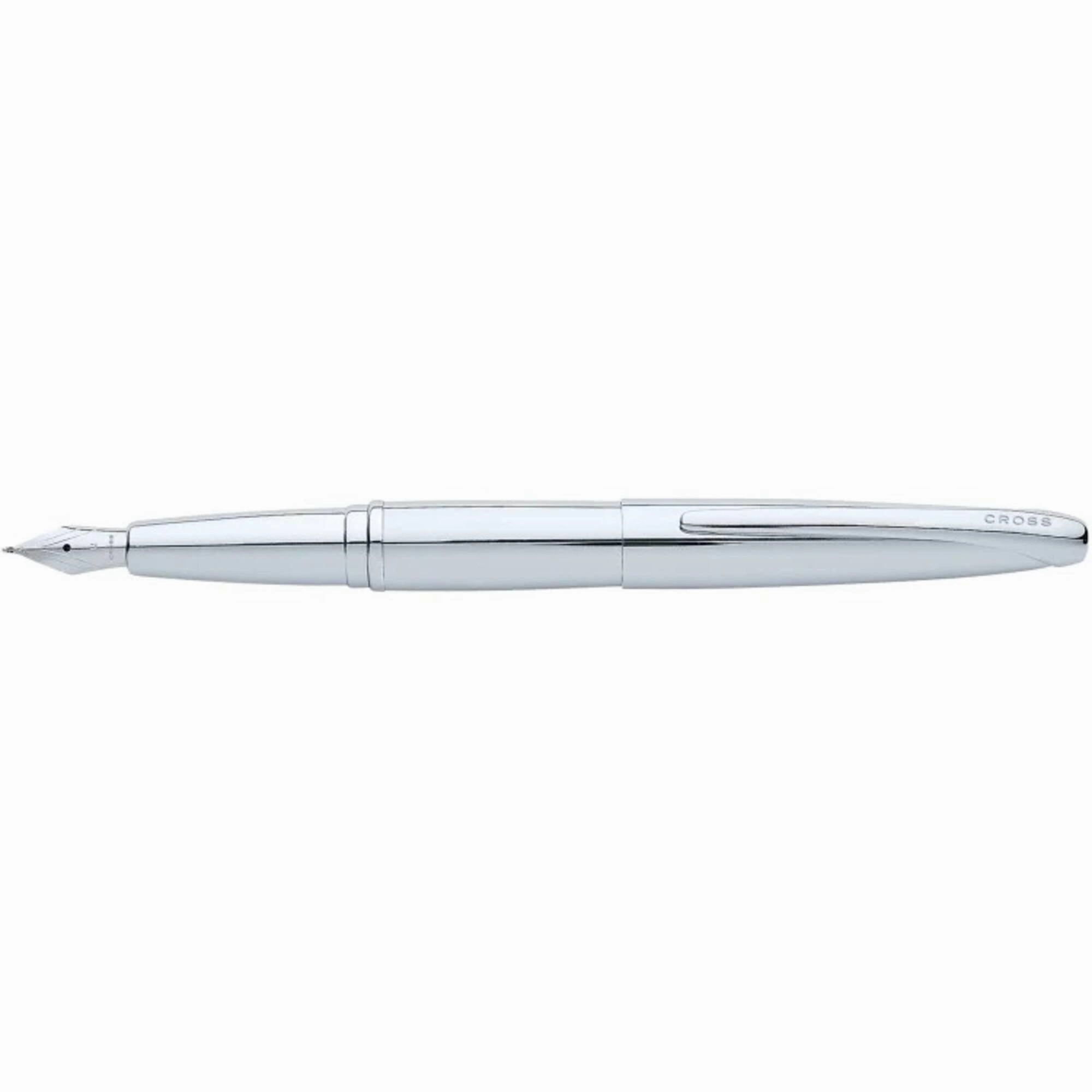 Cross Fountain Pen - ATX Polished Pure Chrome Finish Barrel, Medium Nib | 886-2MS