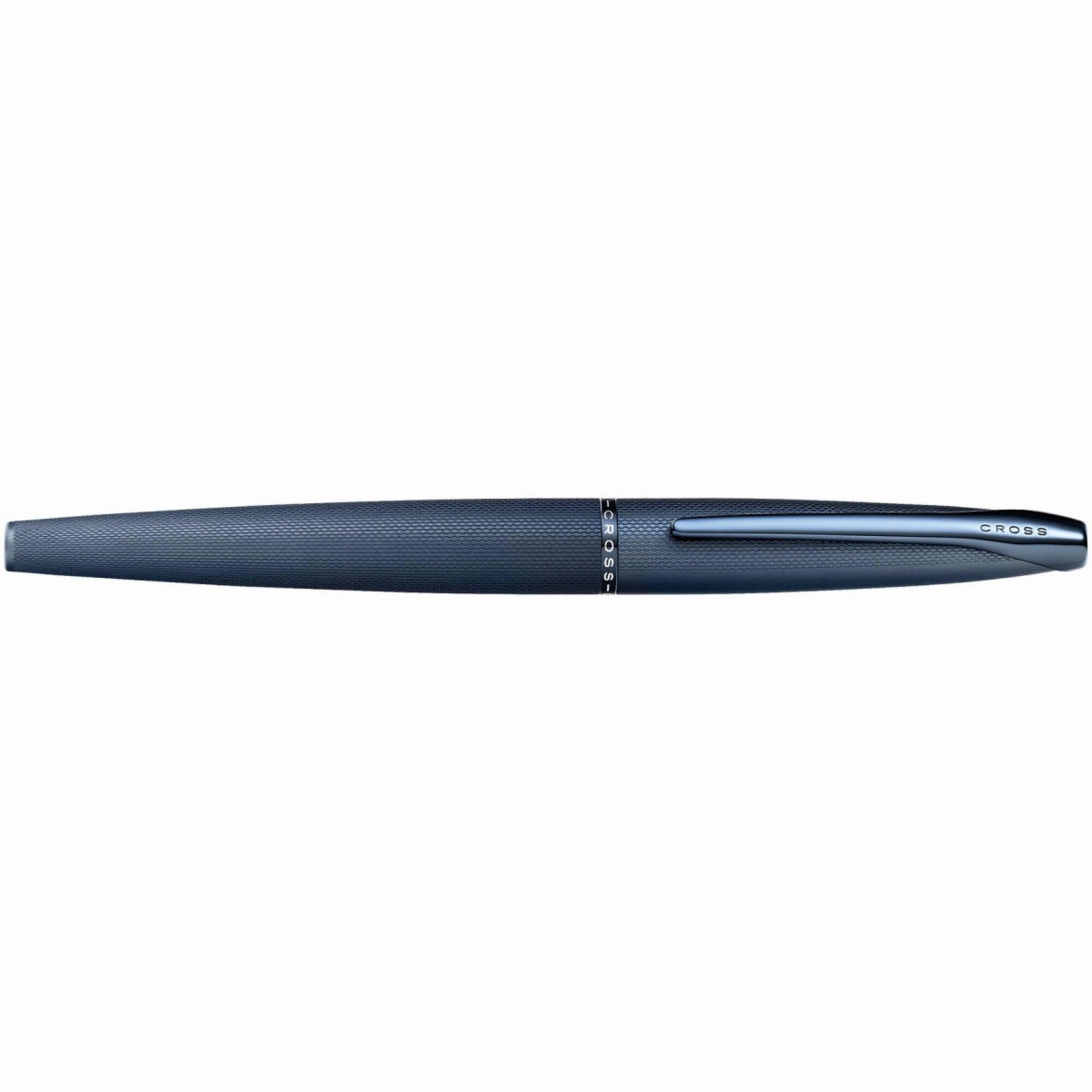Cross Fountain Pen - ATX Sandblasted Dark Blue Barrel, Medium Steel Nib | 886-45MJ