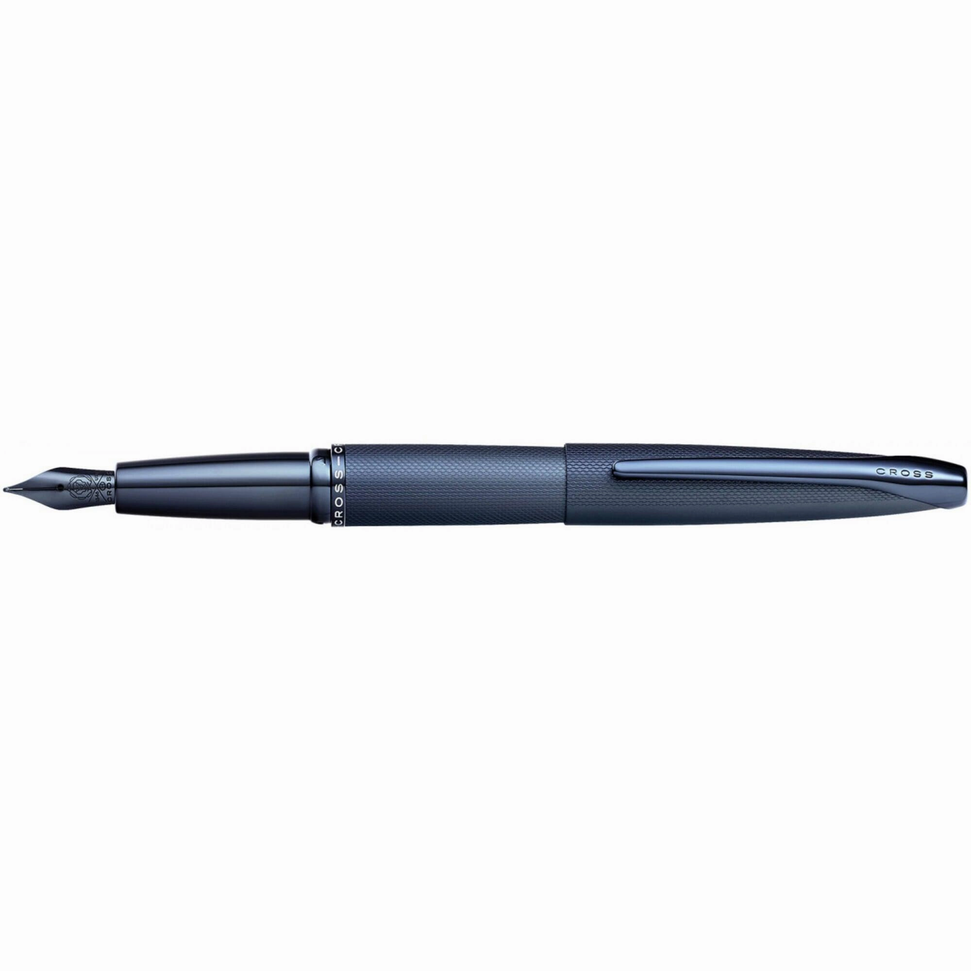 Cross Fountain Pen - ATX Sandblasted Dark Blue Barrel, Medium Steel Nib | 886-45MJ