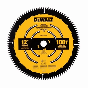 DEWALT DWA112100-12 In Carbide Circular Saw Blade 100 Tooth with 1 in Arbor For Ultra Fine Finishing (1 Pack)