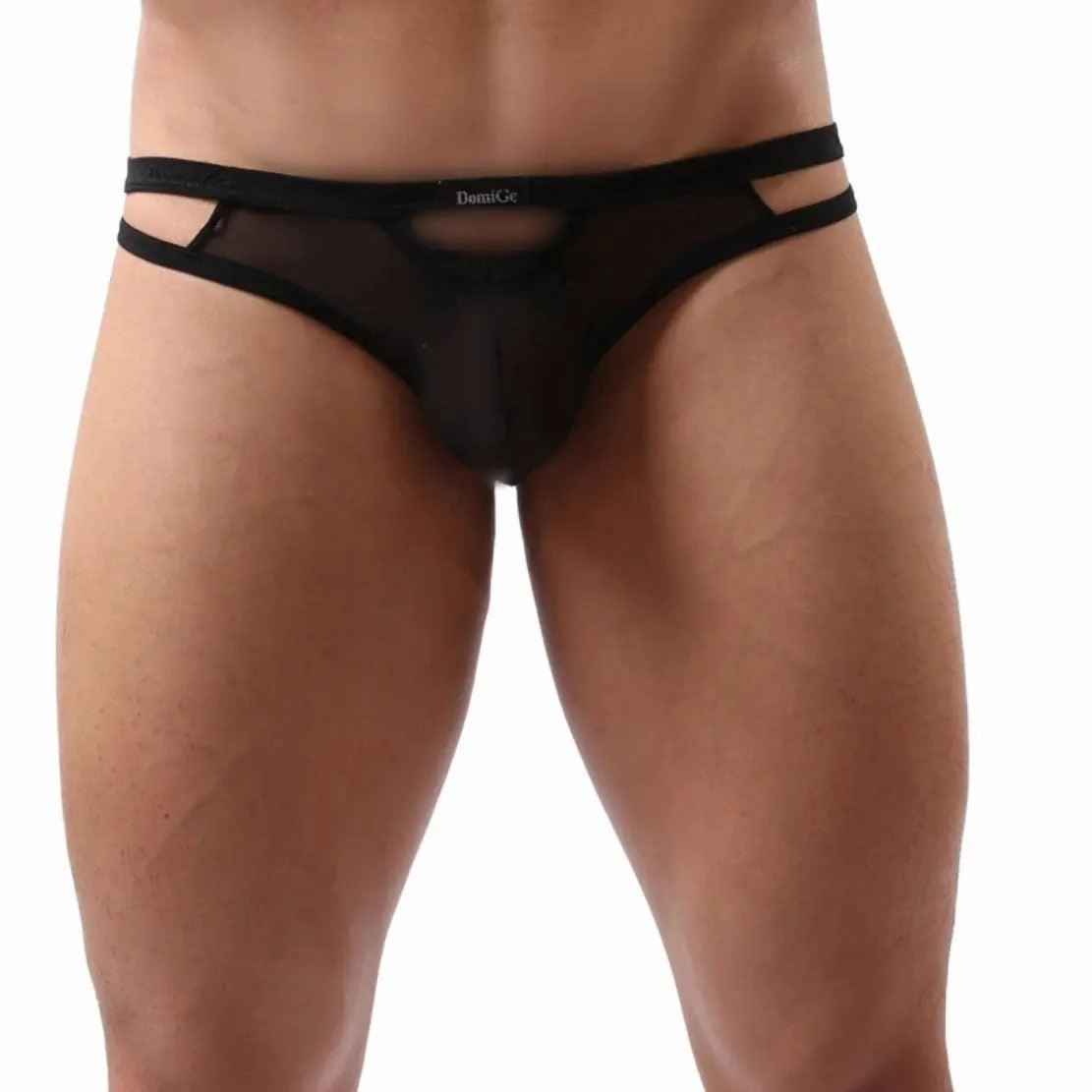 DomiGe Men's Underwear Elastic Waistband Hollow Mesh G-String