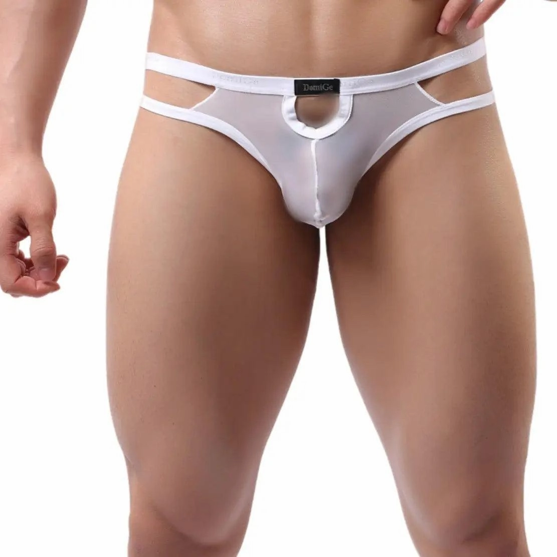 DomiGe Men's Underwear Elastic Waistband Hollow Mesh G-String