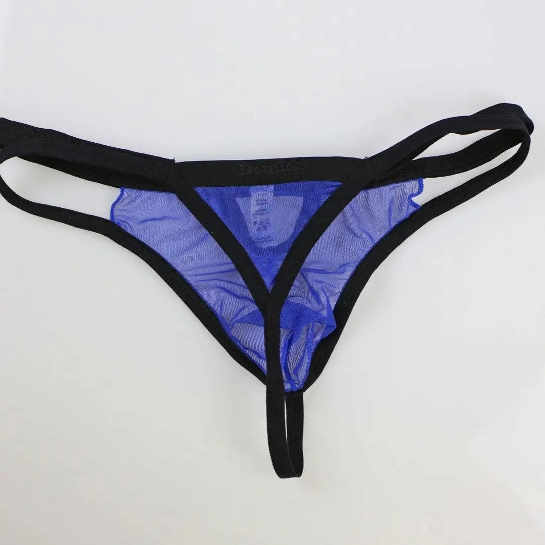 DomiGe Men's Underwear Elastic Waistband Hollow Mesh G-String