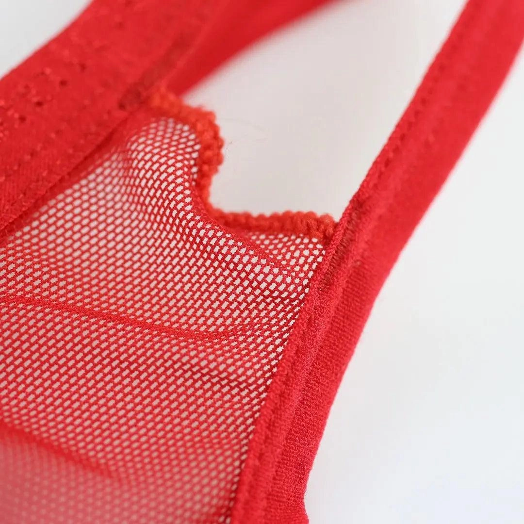 DomiGe Men's Underwear Elastic Waistband Hollow Mesh G-String