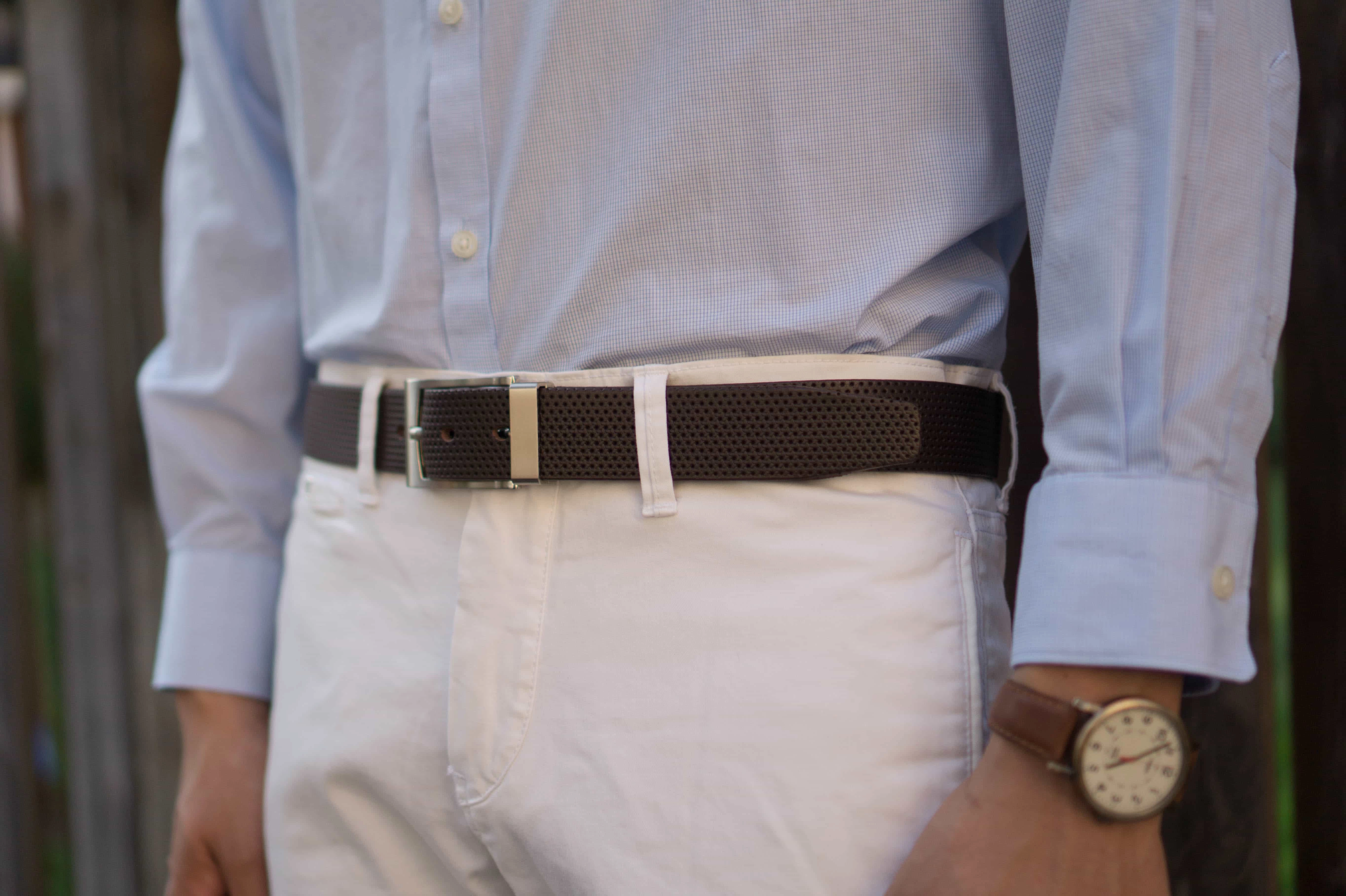 Dotted Patterned 100 % Real Leather Belt