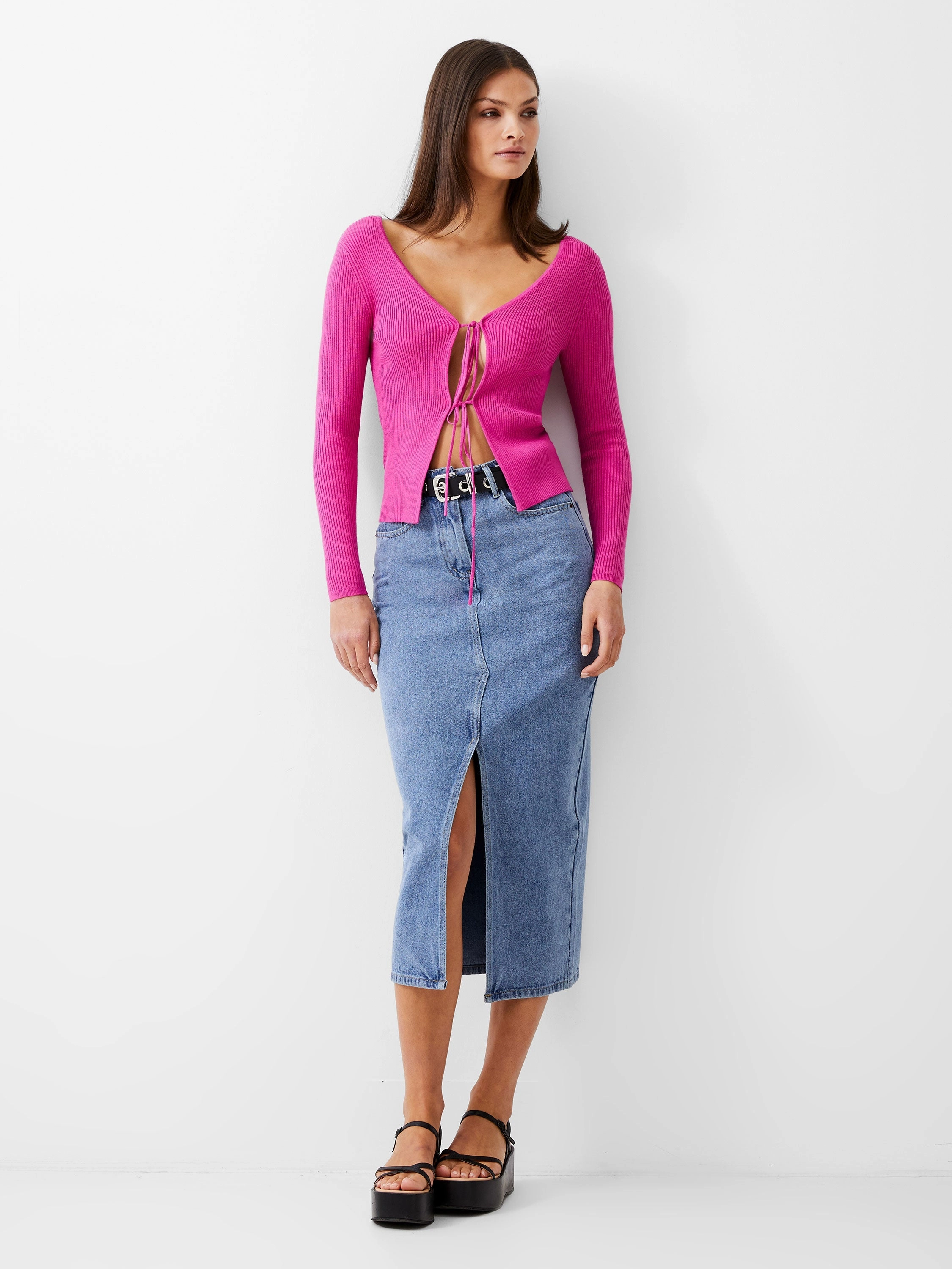 Double Tie Rib Cardigan