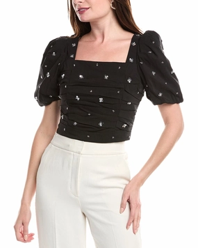 Endless Rose Embellished Pleated Top