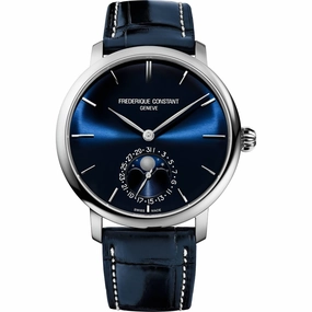 Frederique Constant Men's Watch - Slimline Automatic Blue Leather Strap | 705N4S6