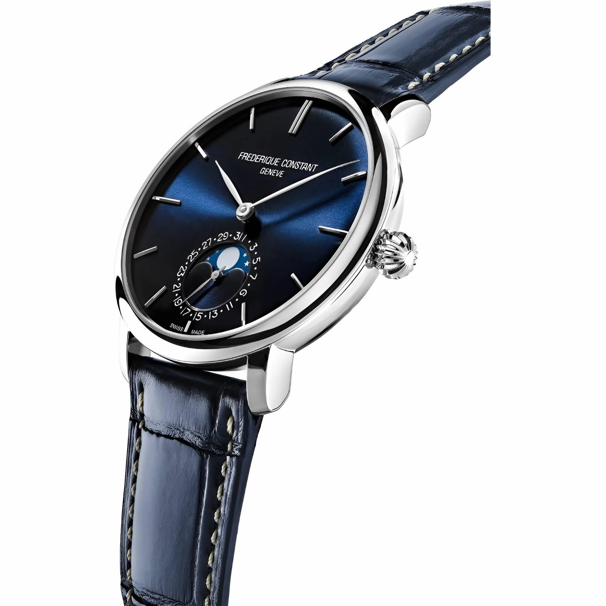 Frederique Constant Men's Watch - Slimline Automatic Blue Leather Strap | 705N4S6