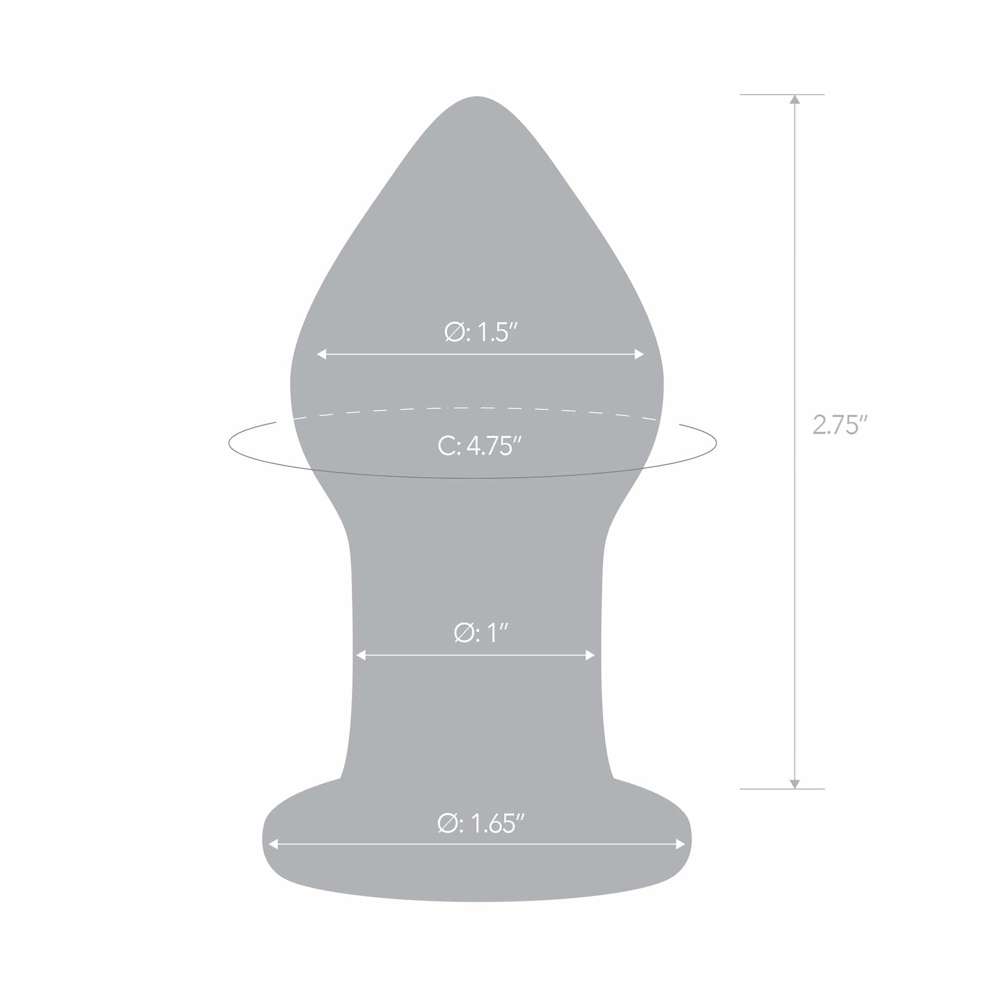Glas - Amethyst Rain Glass Butt Plug 3.25" (Clear)