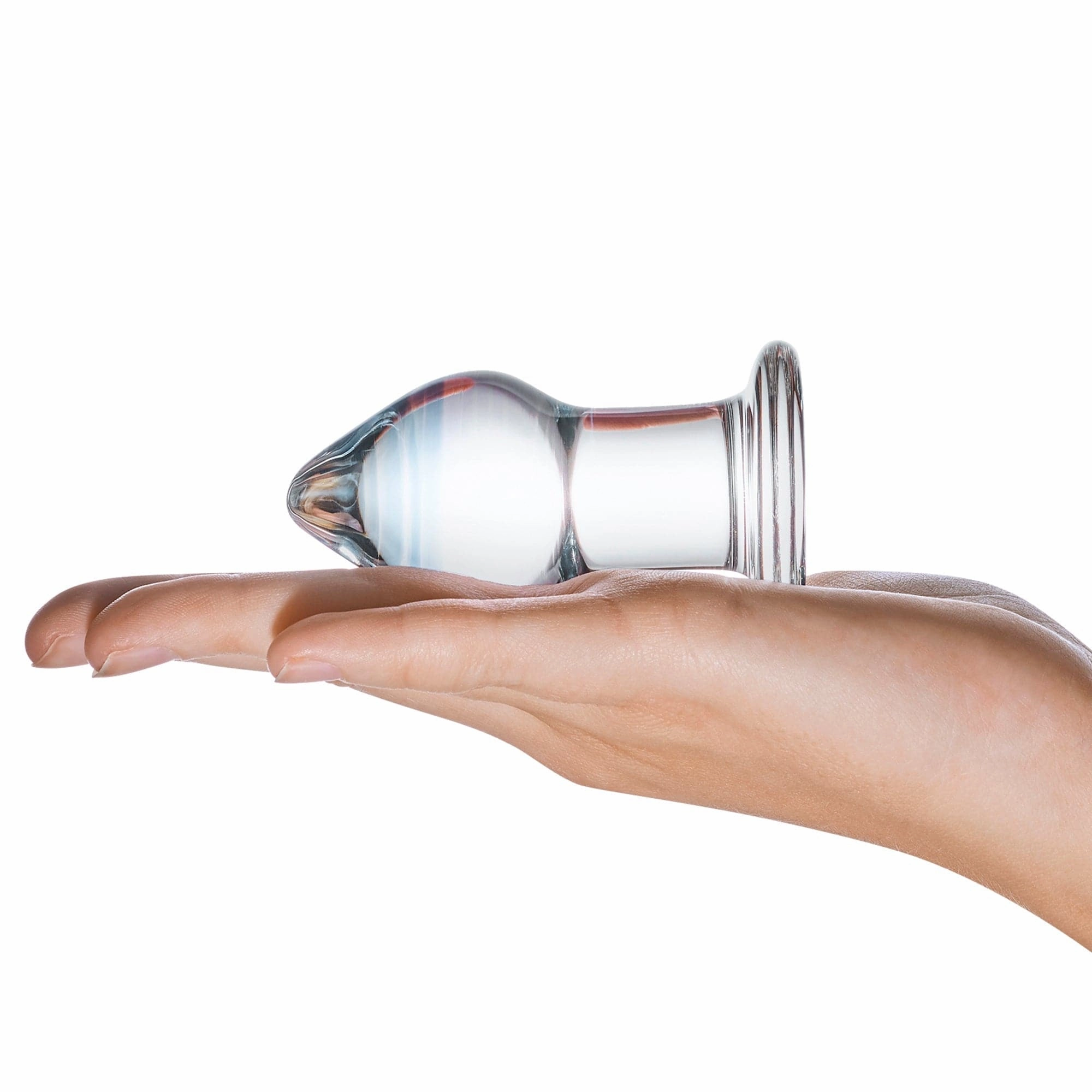 Glas - Amethyst Rain Glass Butt Plug 3.25" (Clear)