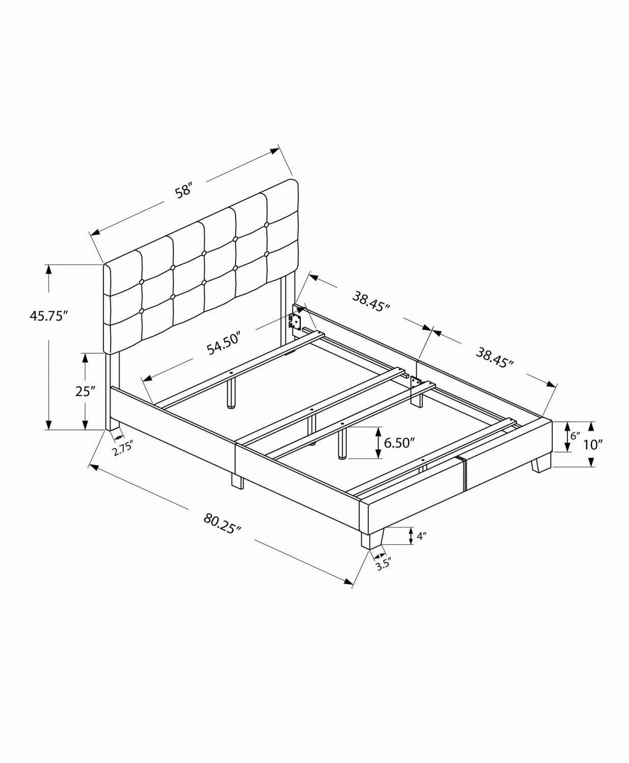 Gwendolyn Full Bed - Dark Grey
