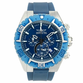 Invicta 22522 Men's Aviator Chronograph Blue Dial Blue Silicon Strap Watch